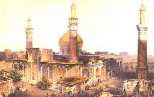 الروضة الحسينية بريشة البريطاني روبرت كلايف سنة 1850 م